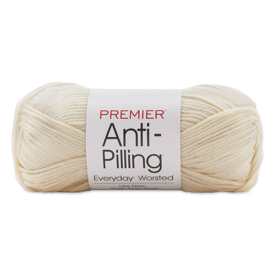 Open in modal - Premier Yarn Anti-Pilling Everyday Worsted Yarn - Cream, 180 yards