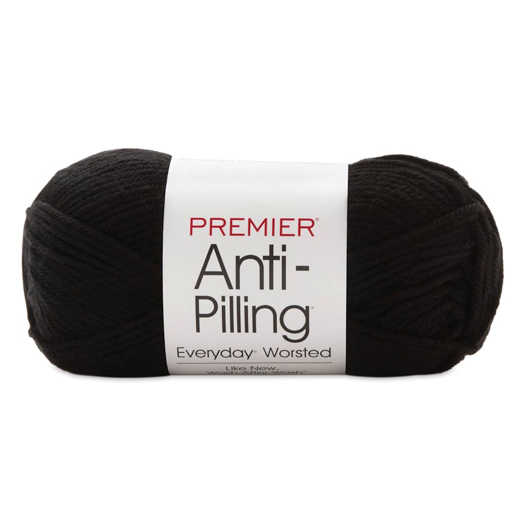 Open in modal - Premier Yarn Anti-Pilling Everyday Worsted Yarn - Black, 180 yards