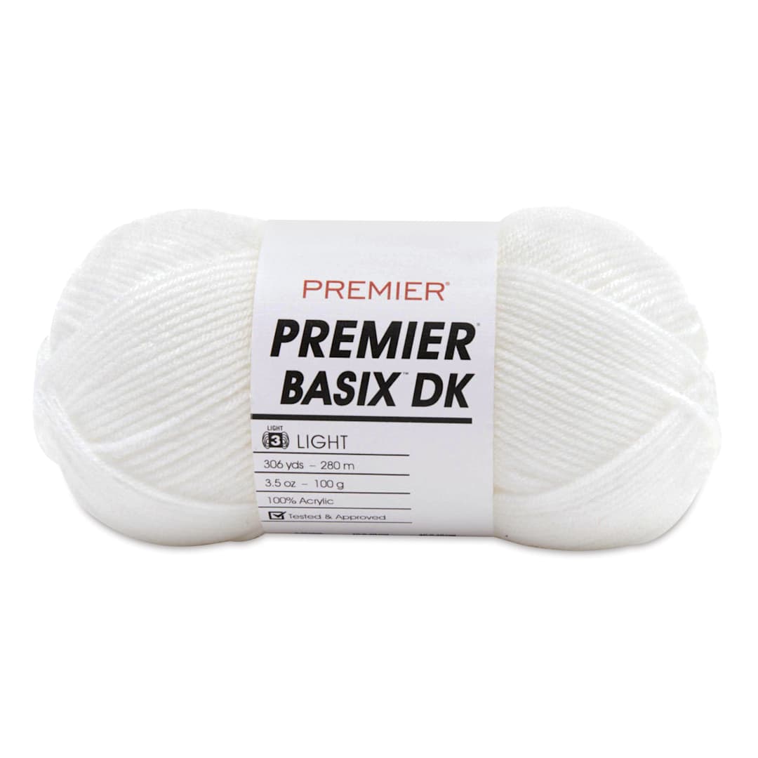 Open in modal - Premier Yarn Basix DK Yarn - White, 306 yards