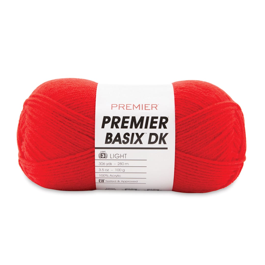 Open in modal - Premier Yarn Basix DK Yarn - Red, 306 yards