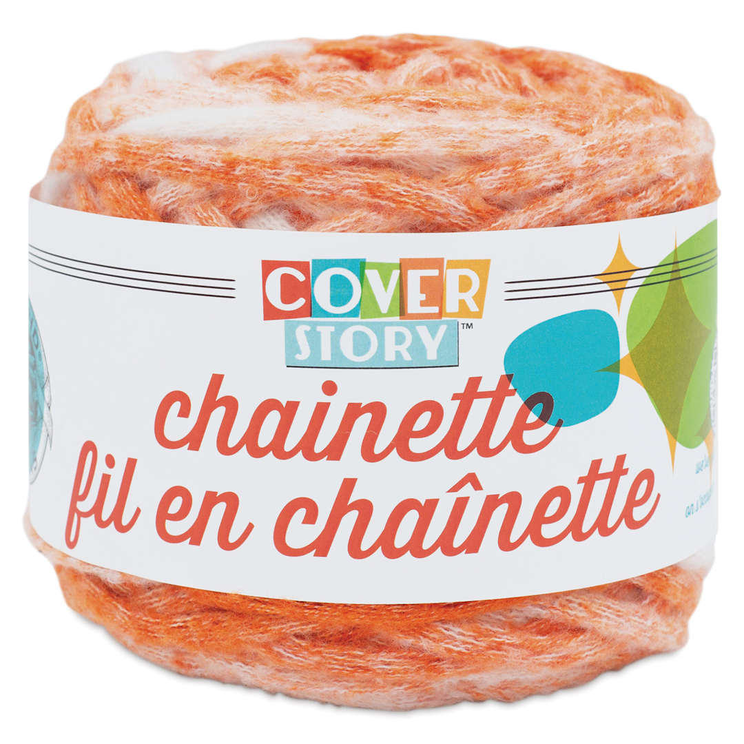 Open in modal - Lion Brand Cover Story Chainette Yarn - Orange, 68 yards