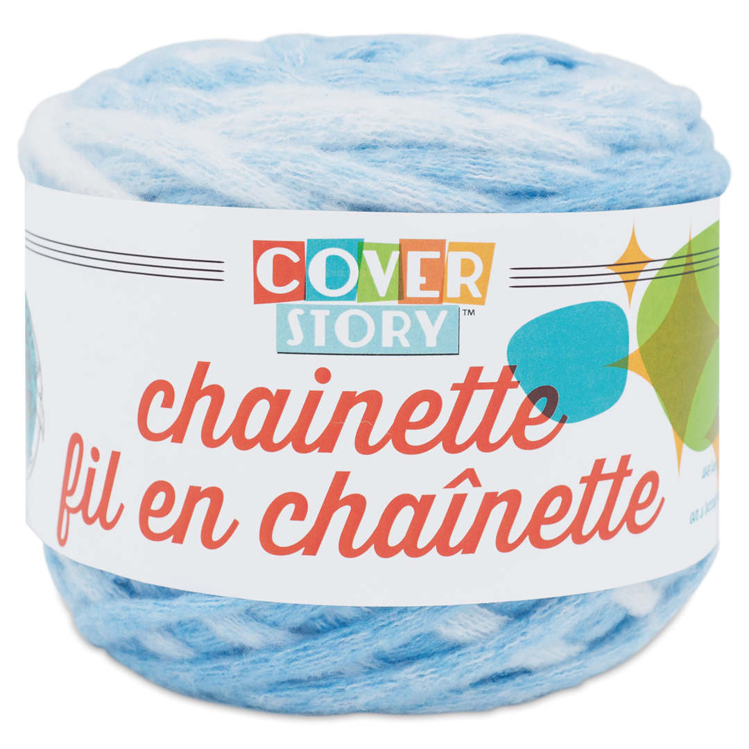 Open in modal - Lion Brand Cover Story Chainette Yarn - Sky Blue, 68 yards