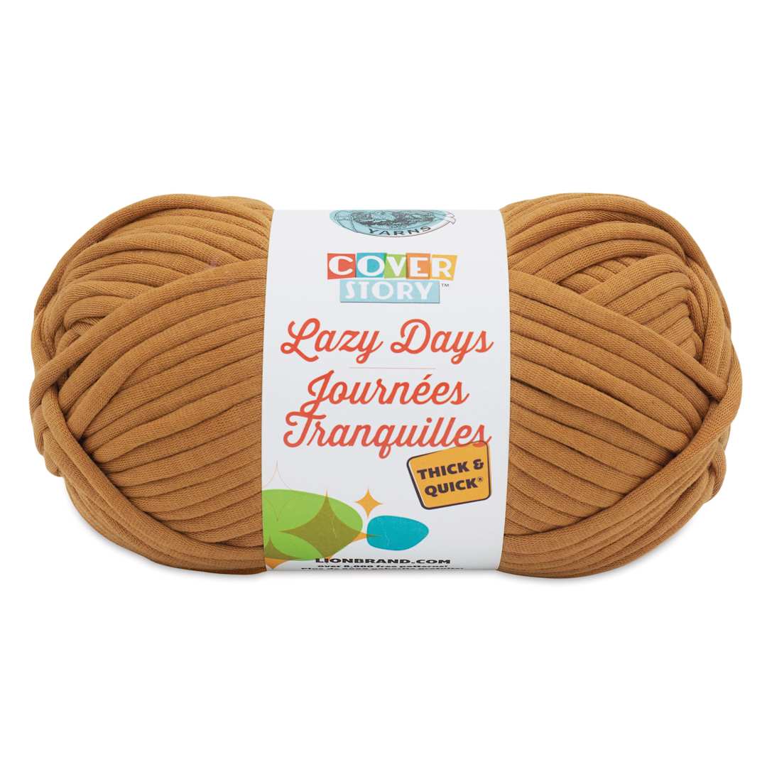 Open in modal - Lion Brand Cover Story Lazy Days Thick & Quick Yarn - Amber, 125 yards
