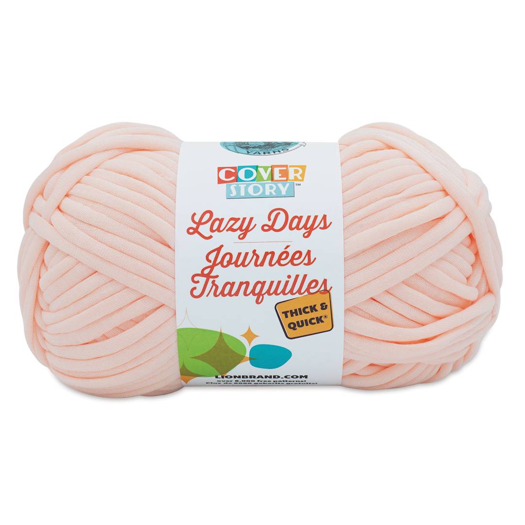 Open in modal - Lion Brand Cover Story Lazy Days Thick & Quick Yarn - Light Pink, 125 yards