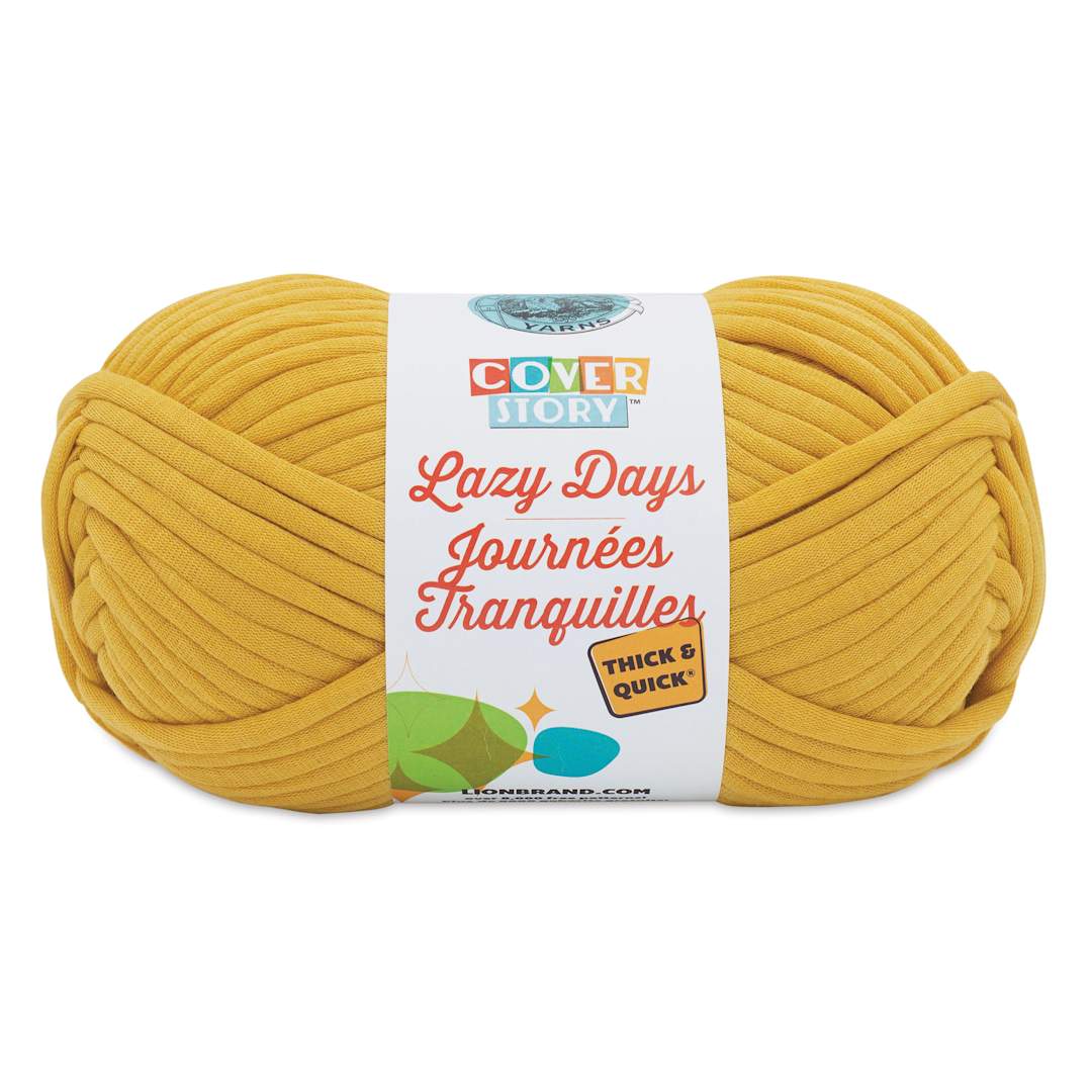 Open in modal - Lion Brand Cover Story Lazy Days Thick & Quick Yarn - Mustard, 125 yards