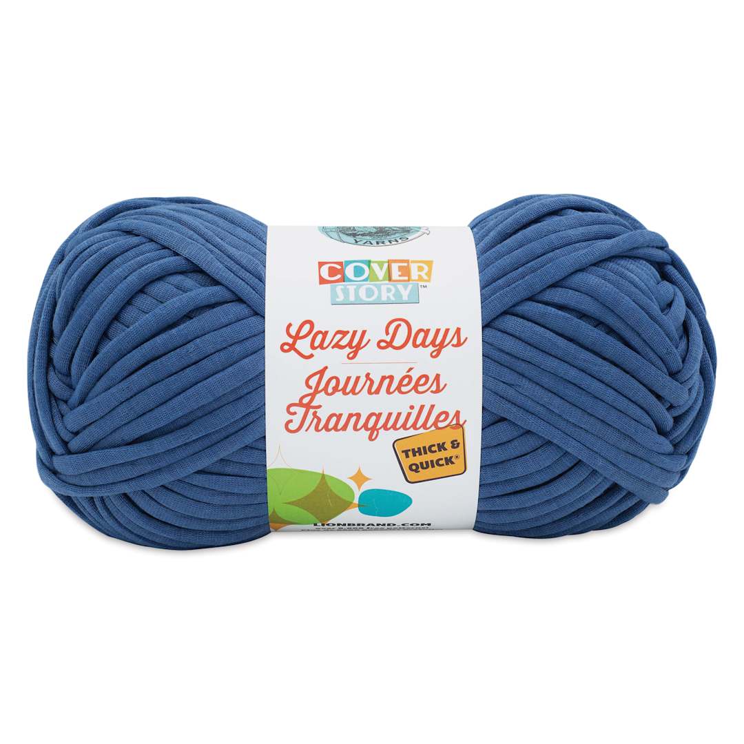 Open in modal - Lion Brand Cover Story Lazy Days Thick & Quick Yarn - Navy, 125 yards