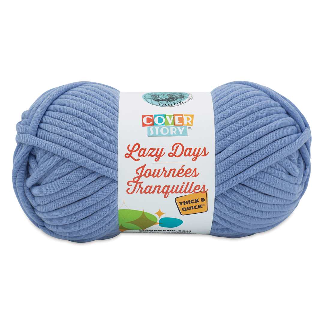 Open in modal - Lion Brand Cover Story Lazy Days Thick & Quick Yarn - Faded Denim, 125 yards