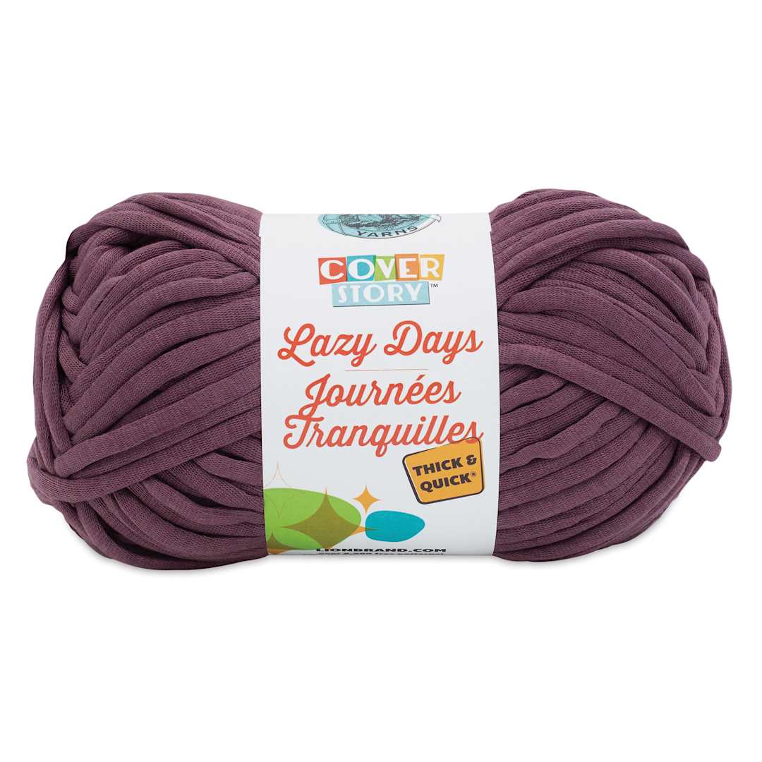 Open in modal - Lion Brand Cover Story Lazy Days Thick & Quick Yarn - Eggplant, 125 yards