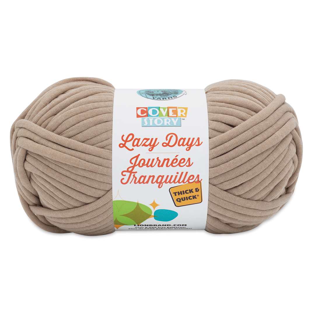 Open in modal - Lion Brand Cover Story Lazy Days Thick & Quick Yarn - Sandstone, 125 yards