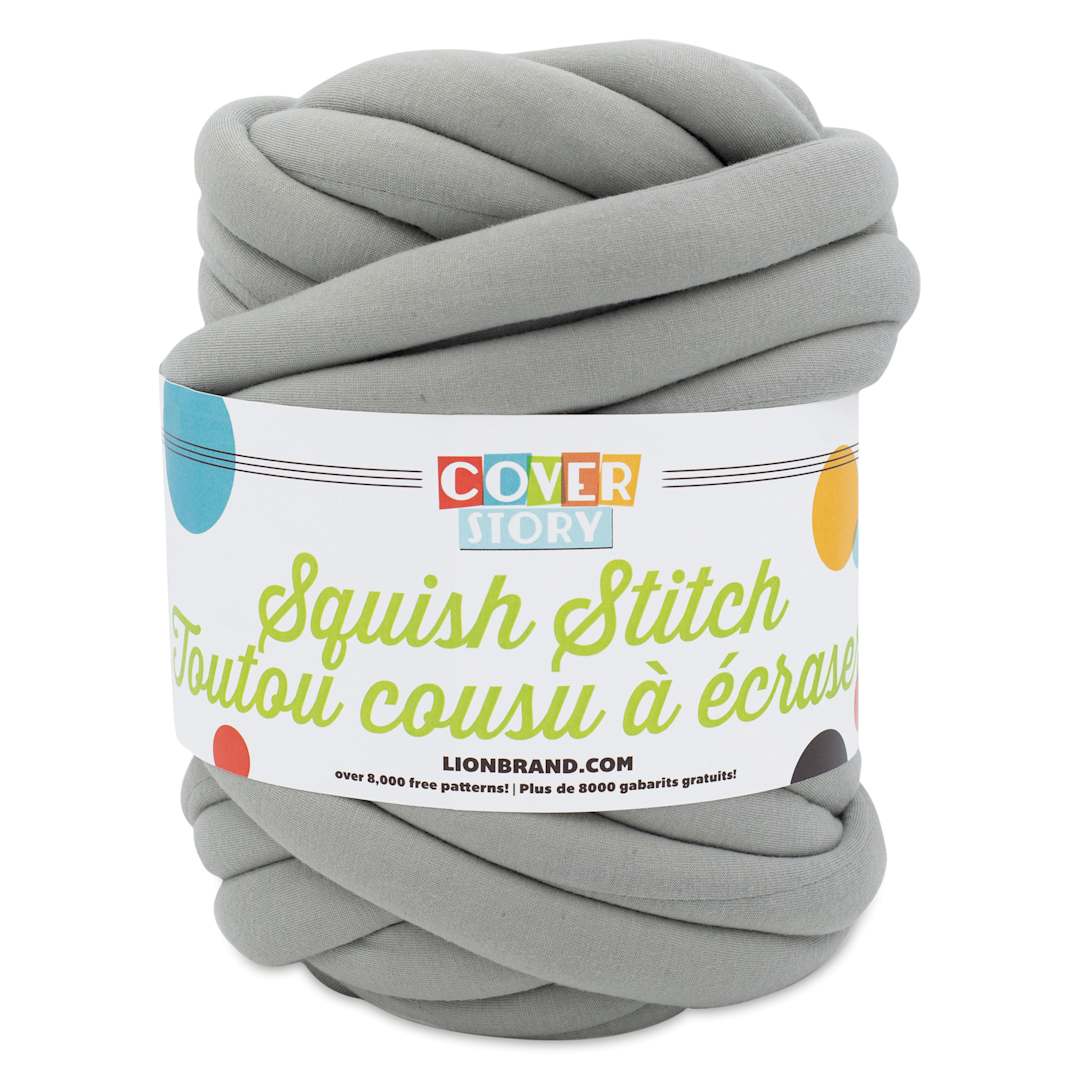 Open in modal - Lion Brand Cover Story Squish Stitch Yarn - Space Grey, 26 yards