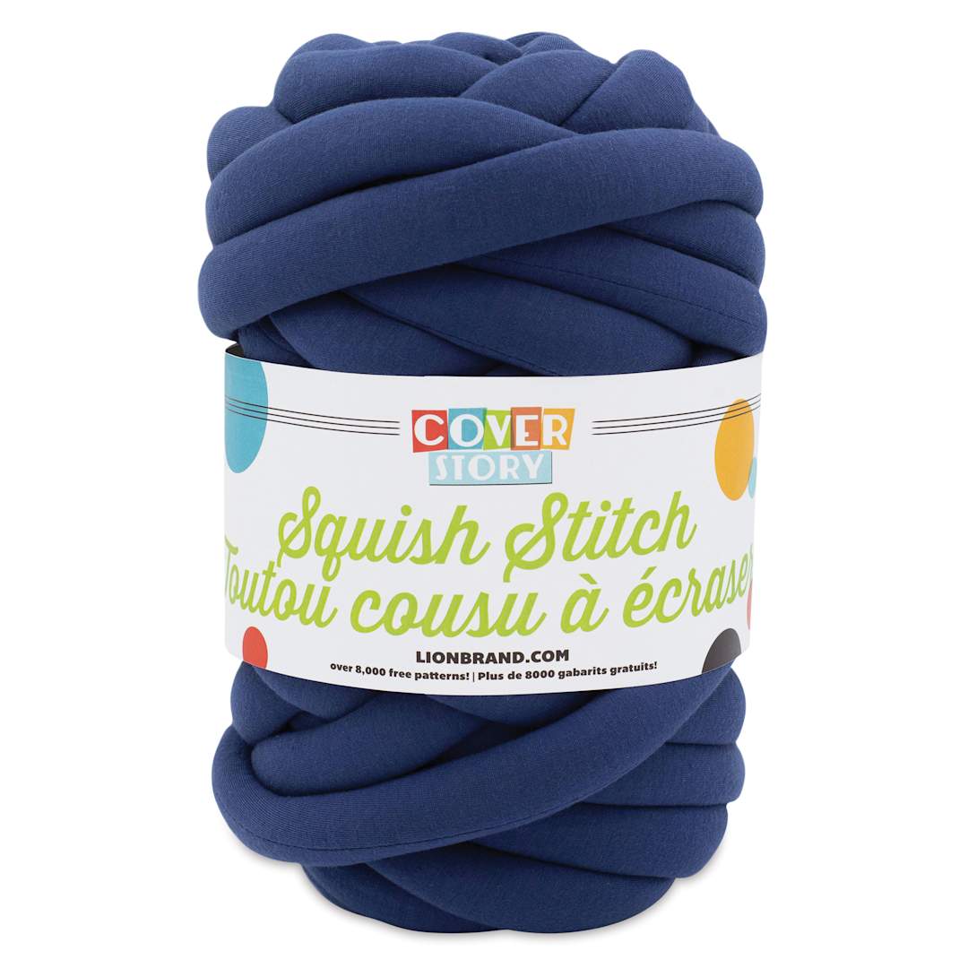 Open in modal - Lion Brand Cover Story Squish Stitch Yarn - Navy Peony, 26 yards