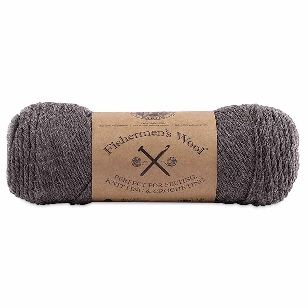 Open in modal - Lion Brand Fishermen's Wool Yarn - Brown Heather, 465 yds