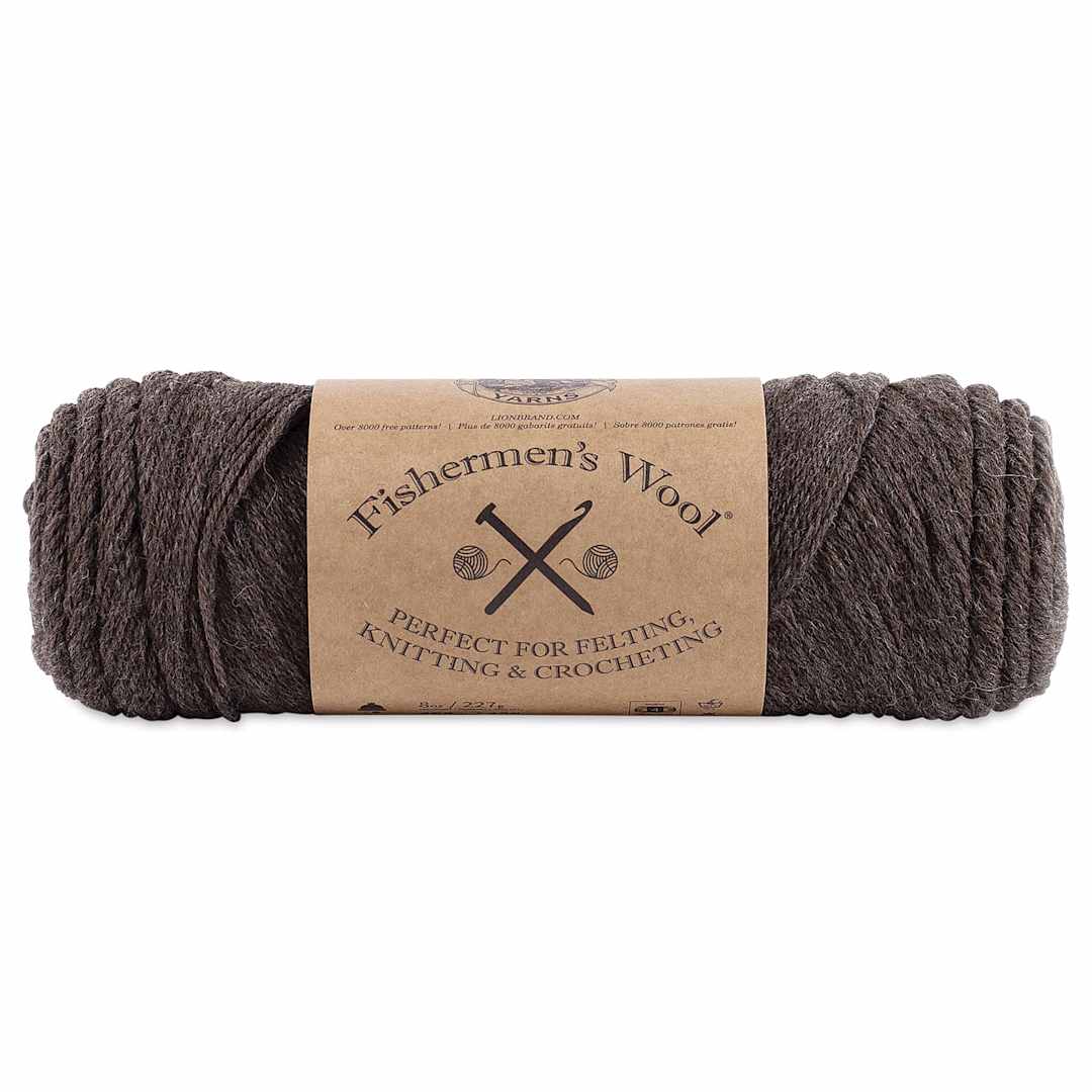 Open in modal - Lion Brand Fishermen's Wool Yarn - Nature's Brown, 465 yds