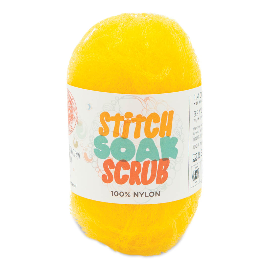 Open in modal - Lion Brand Stitch Soak Scrub Yarn - Cyber Yellow, 92 yds