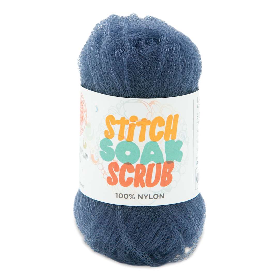 Open in modal - Lion Brand Stitch Soak Scrub Yarn - Blue Indigo, 92 yds