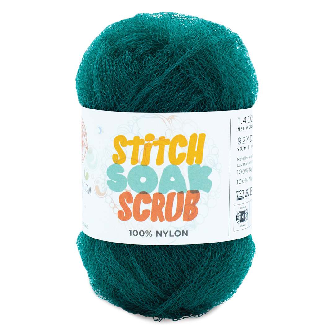 Open in modal - Lion Brand Stitch Soak Scrub Yarn - Quetzal Green, 92 yds