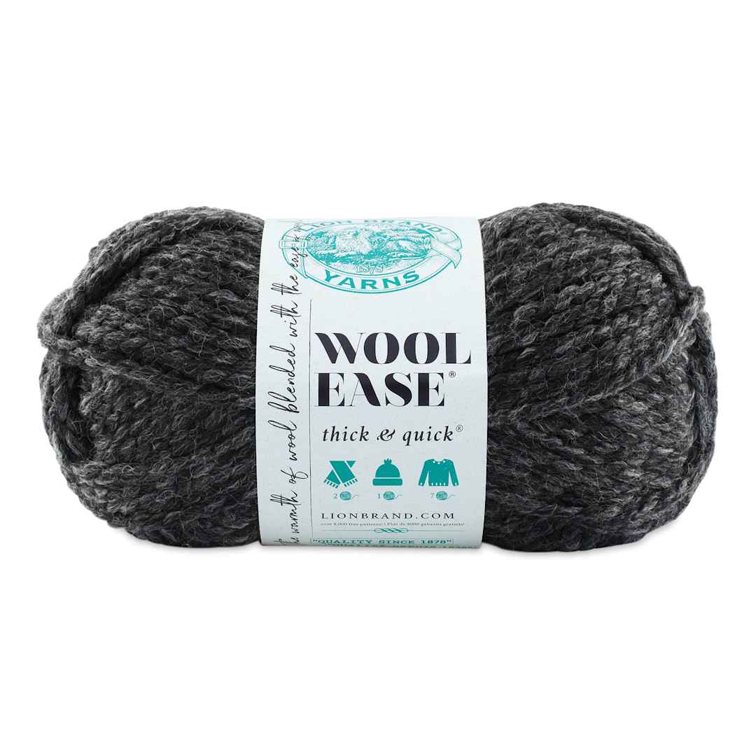 Open in modal - Lion Brand Wool Ease Thick & Quick Yarn - Charcoal, 106 yds