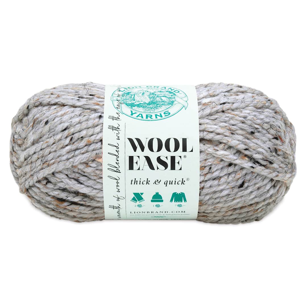Open in modal - Lion Brand Wool Ease Thick & Quick Yarn - Grey Marble, 106 yds