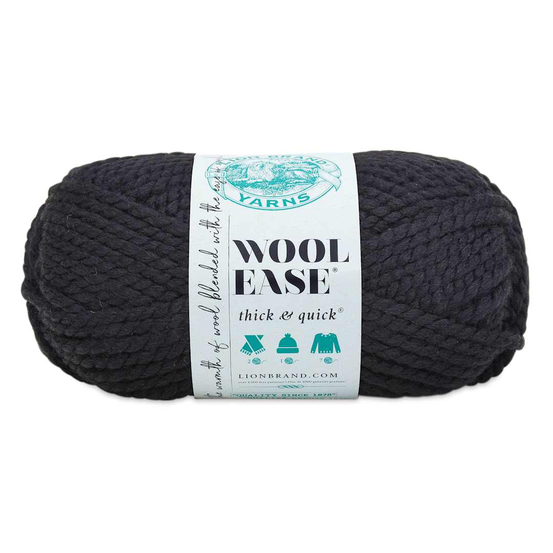 Open in modal - Lion Brand Wool Ease Thick & Quick Yarn - Black, 106 yds