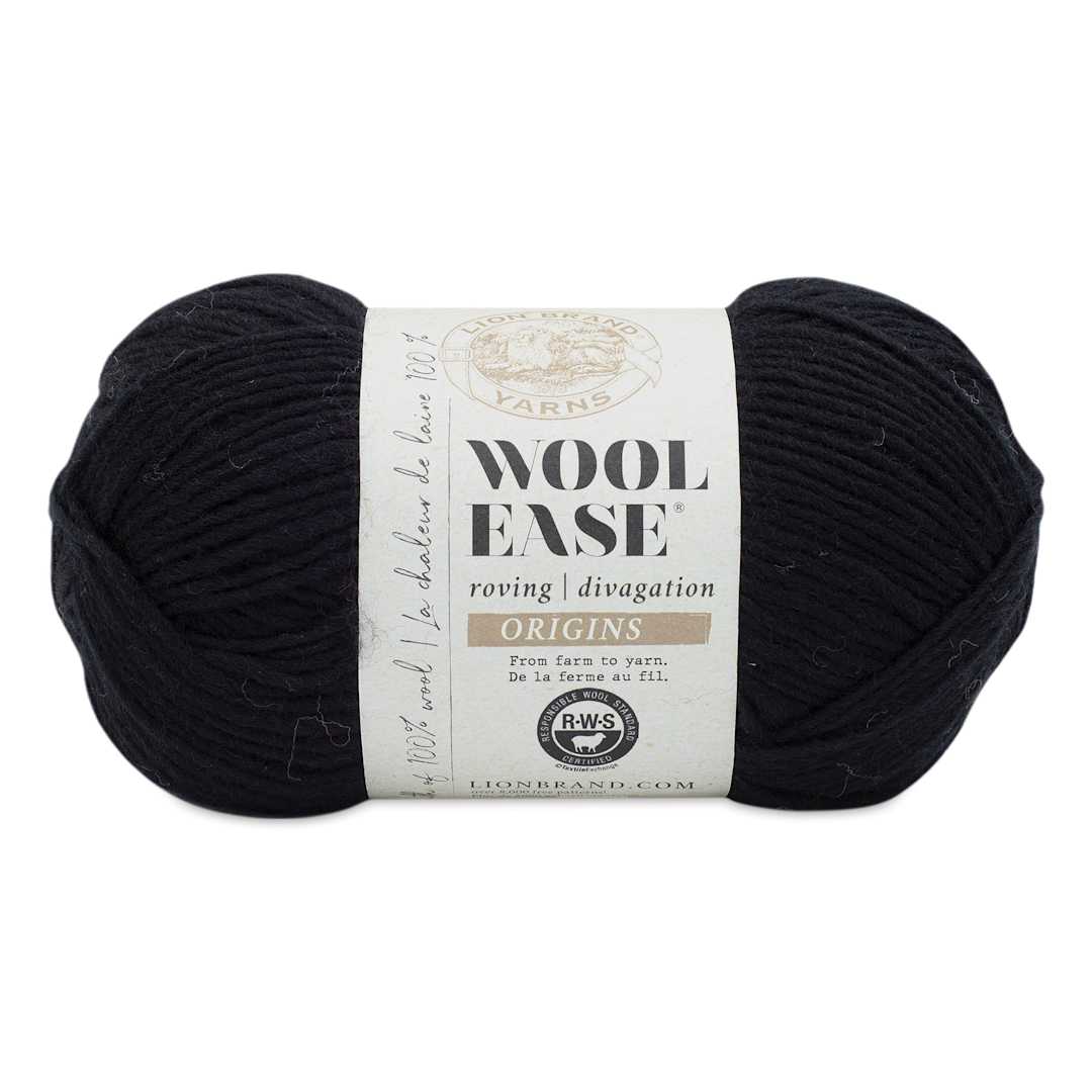 Open in modal - Lion Brand Wool-Ease Roving Origins Yarn - Black, 299 yds