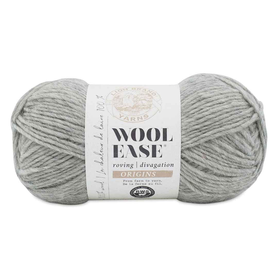 Open in modal - Lion Brand Wool-Ease Roving Origins Yarn - Heather Grey, 299 yds