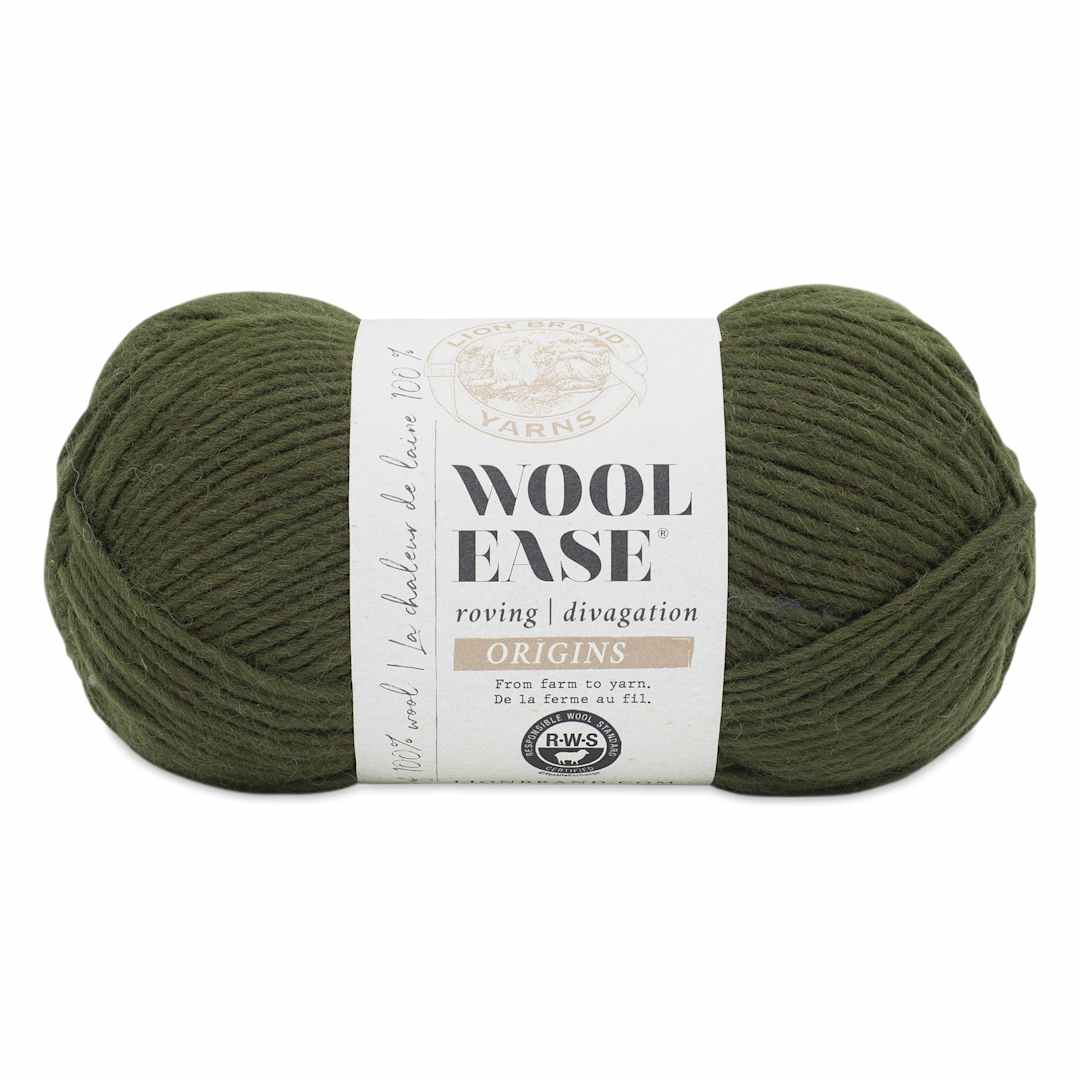 Open in modal - Lion Brand Wool-Ease Roving Origins Yarn - Olive, 299 yds