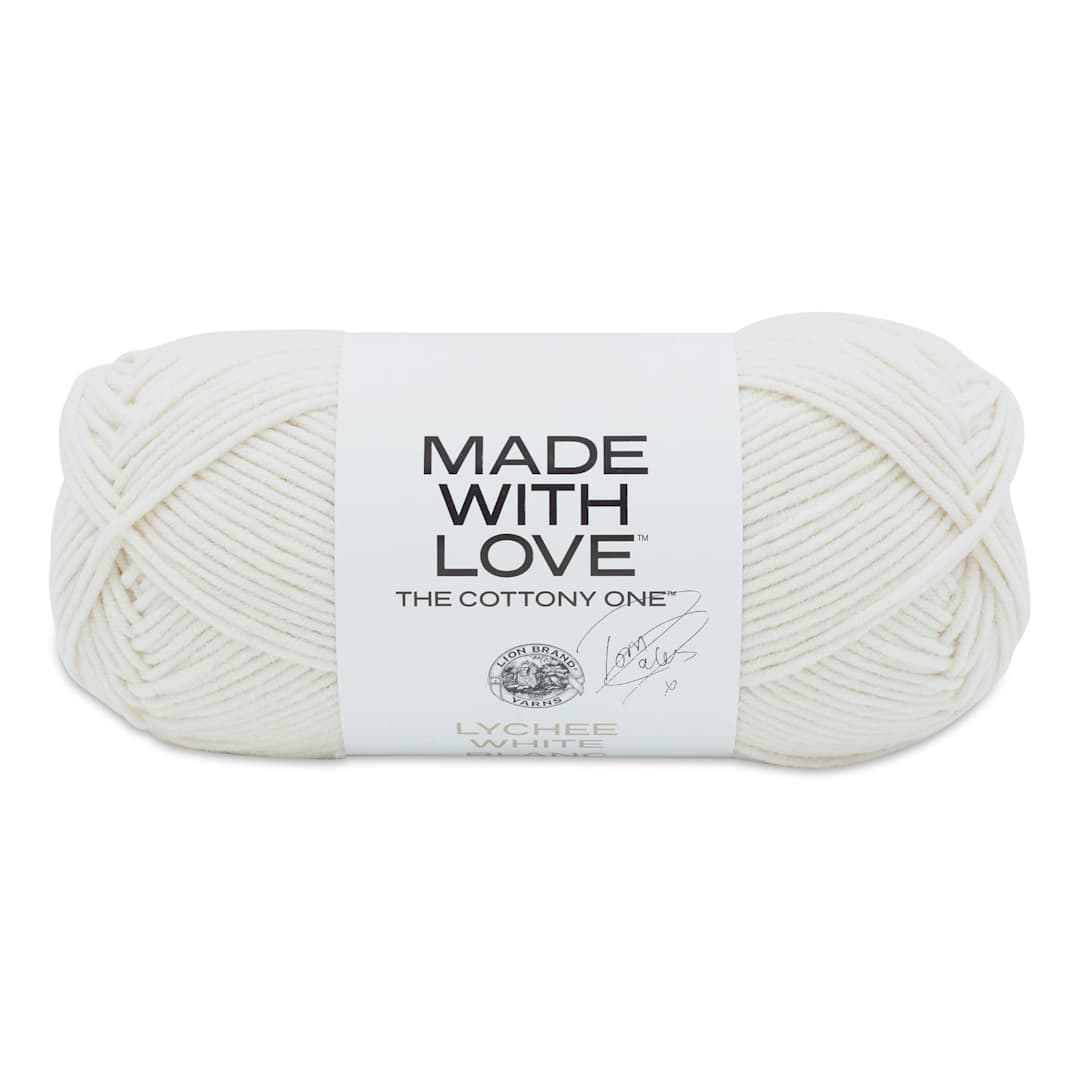 Open in modal - Lion Brand Made With Love The Cottony One Yarn - Lychee White, 185 yds