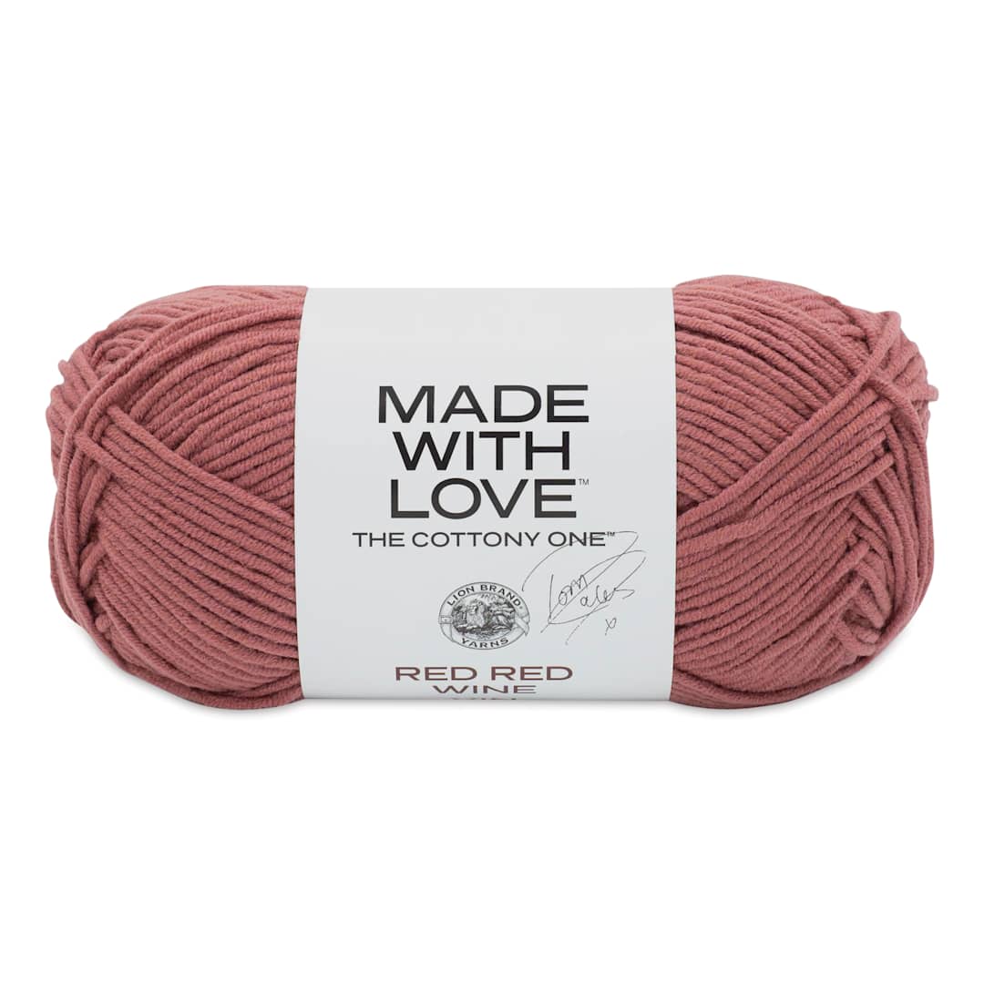 Open in modal - Lion Brand Made With Love The Cottony One Yarn - Red Red Wine, 185 yds