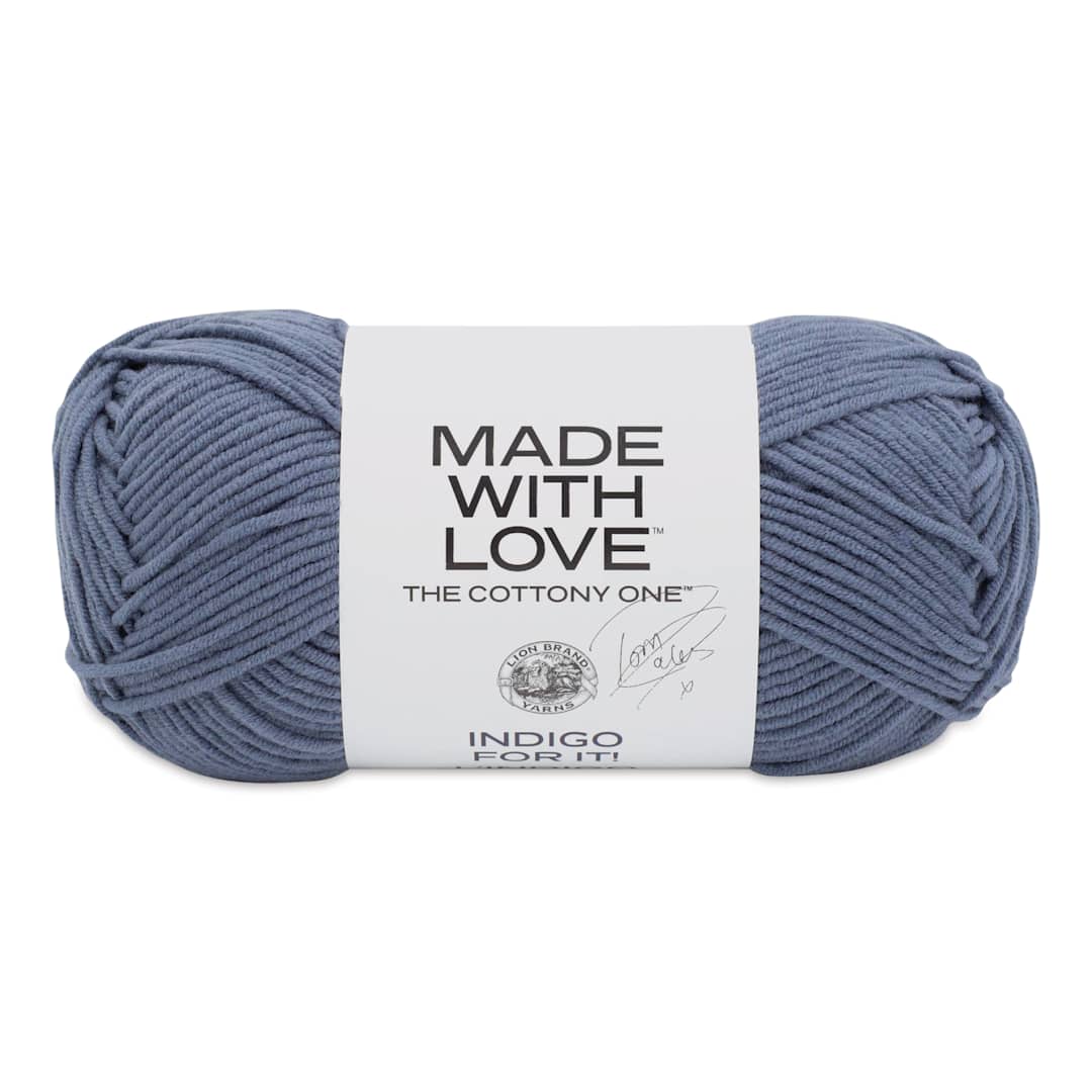 Open in modal - Lion Brand Made With Love The Cottony One Yarn - Indigo For It, 185 yds