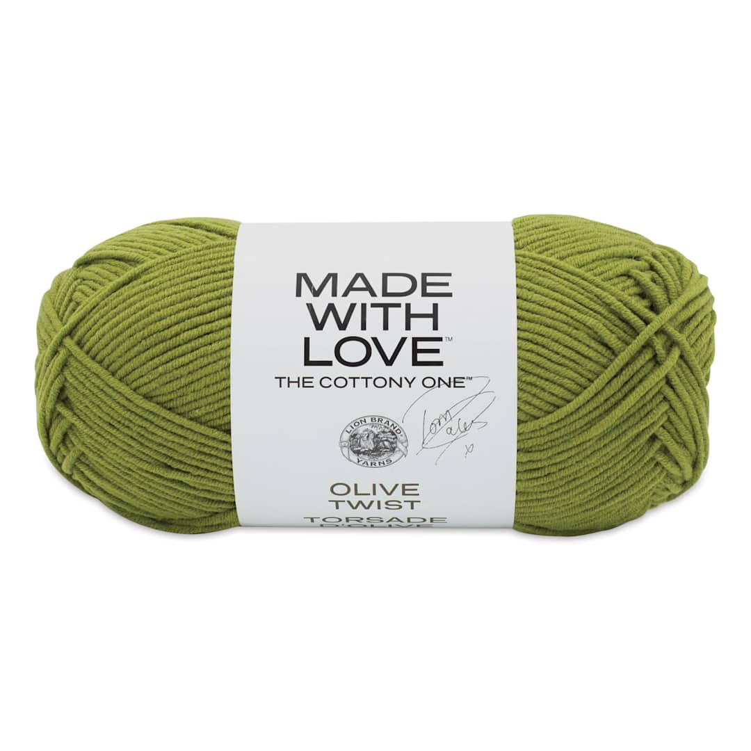 Open in modal - Lion Brand Made With Love The Cottony One Yarn - Olive Twist, 185 yds