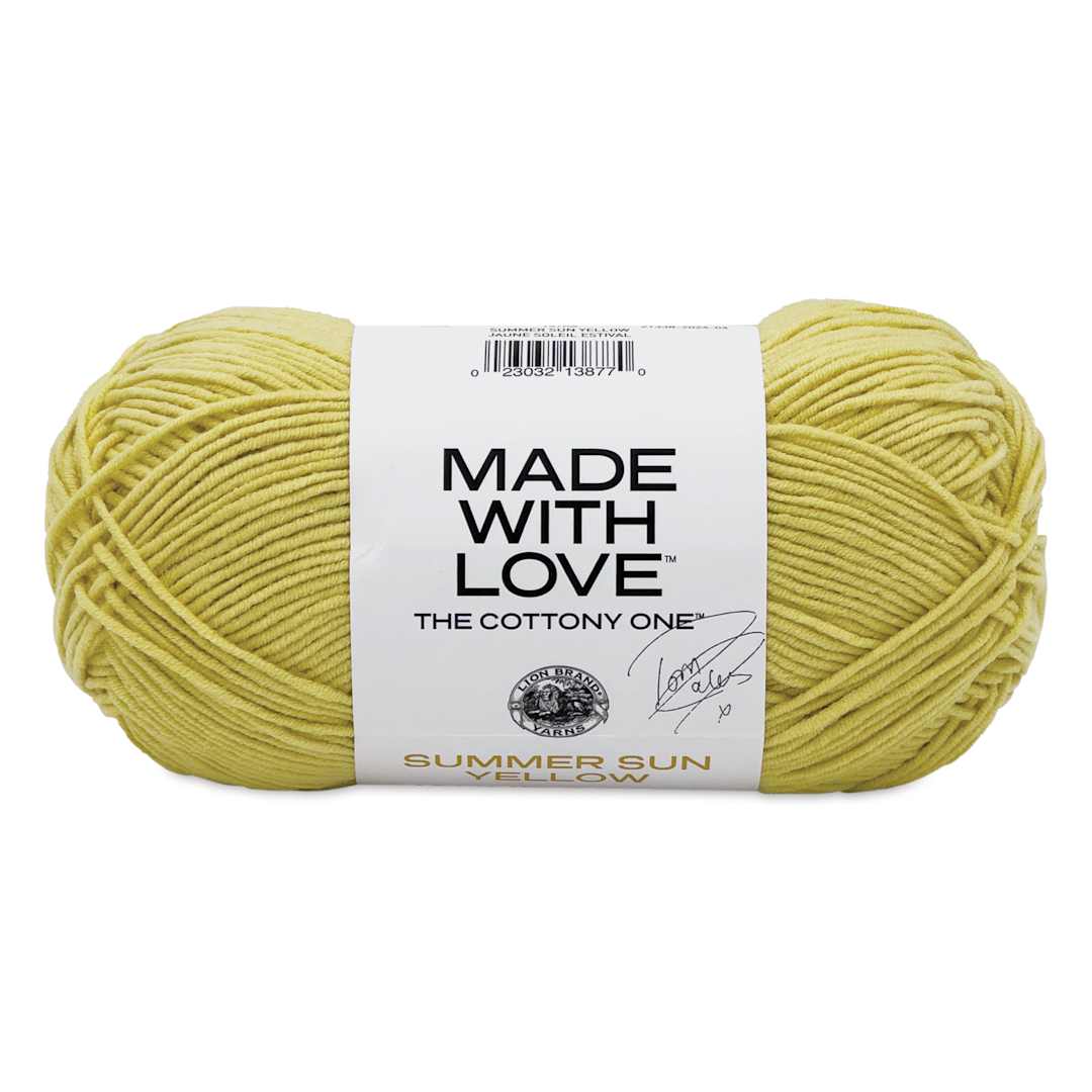 Open in modal - Lion Brand Made With Love The Cottony One Yarn - Summer Sun Yellow, 185 yds