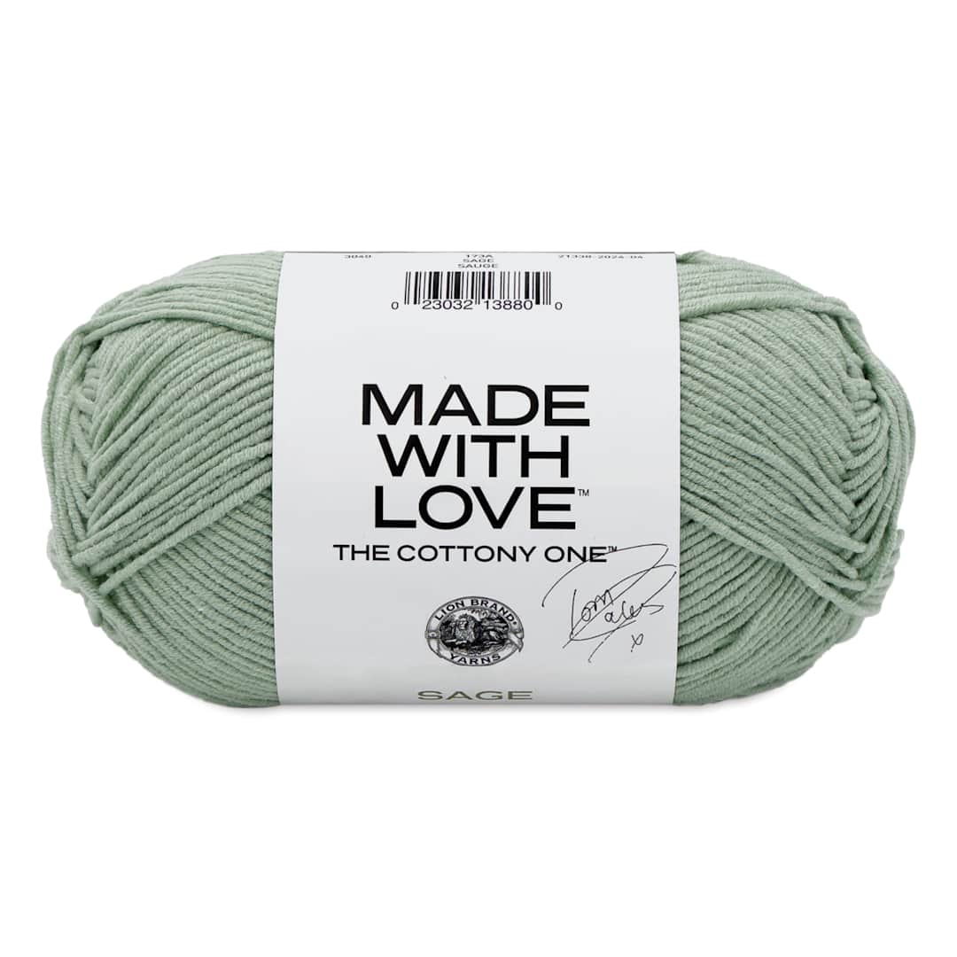 Open in modal - Lion Brand Made With Love The Cottony One Yarn - Sage, 185 yds