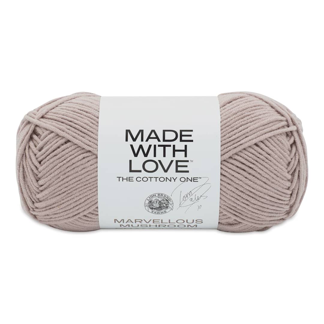 Open in modal - Lion Brand Made With Love The Cottony One Yarn - Marvelous Mushroom, 185 yds