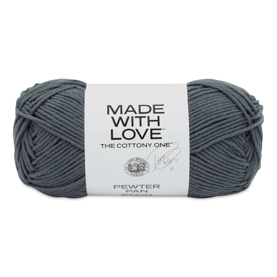 Open in modal - Lion Brand Made With Love The Cottony One Yarn - Pewter Pan, 185 yds