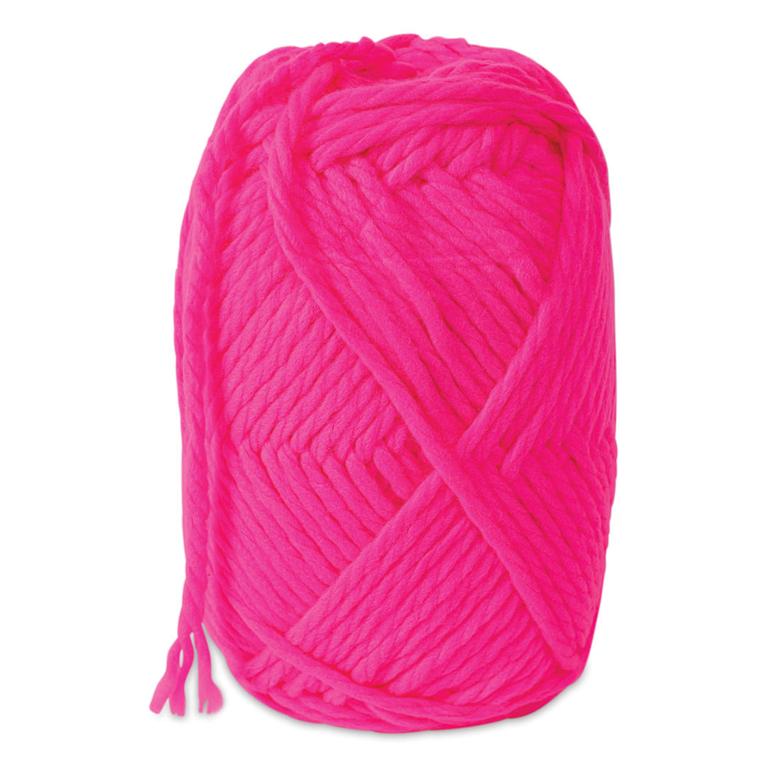 Open in modal - Pepperell Jumbo Roving 3-Ply Craft Yarn - 8 oz, 150 yds, Hot Pink