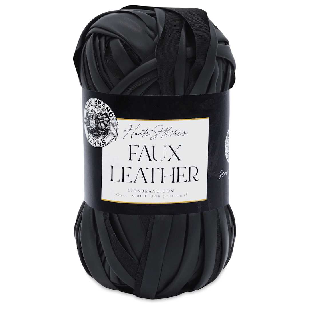 Open in modal - Lion Brand Yarn Haute Stitches Faux Leather Yarn - Moto Jacket, 39 yds