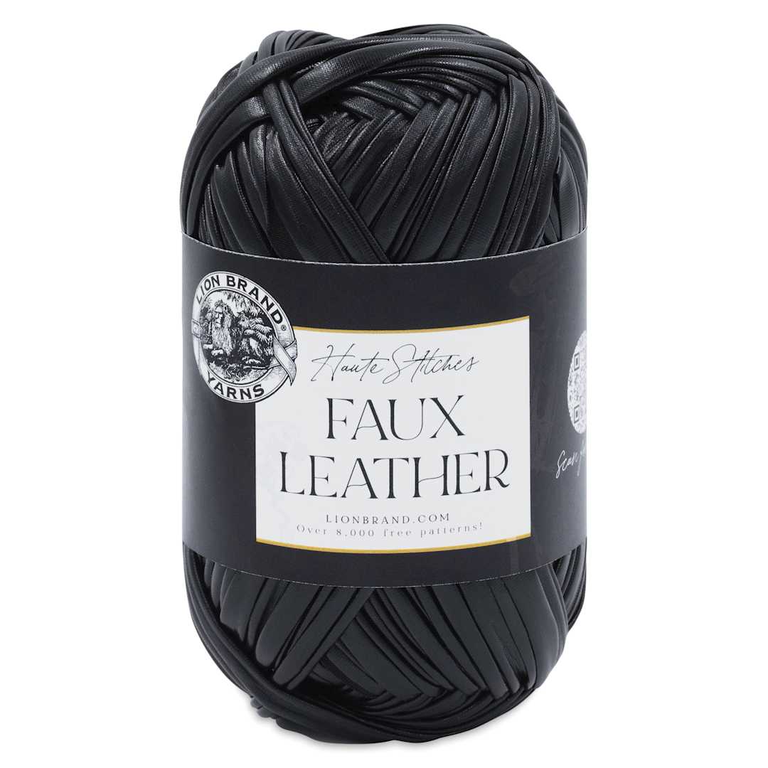 Open in modal - Lion Brand Yarn Haute Stitches Faux Leather Yarn - Night Sky, 39 yds