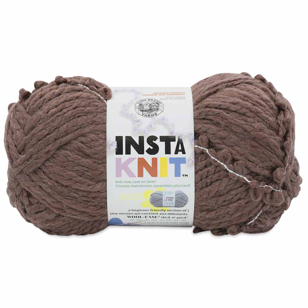 Open in modal - Lion Brand Yarn InstaKnit Yarn - Guilt-Free Chocolate, 122 yds