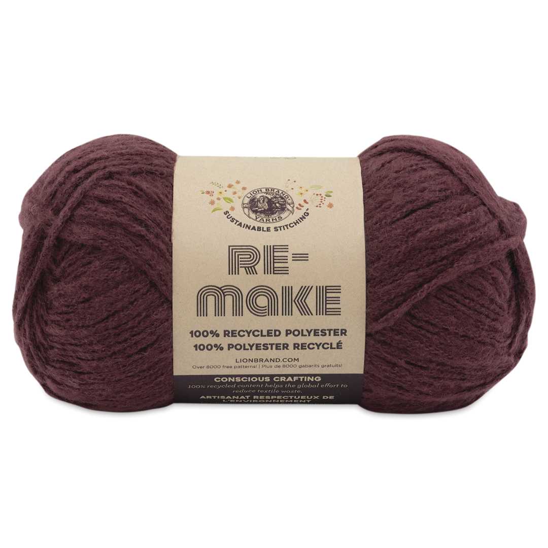 Open in modal - Lion Brand Yarn Re-Make Yarn - Burgundy, 217 yds