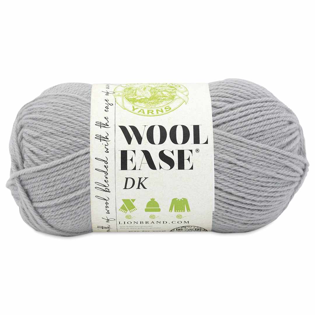Open in modal - Lion Brand Yarn Wool-Ease DK Yarn - Quiet Grey, 232 yds