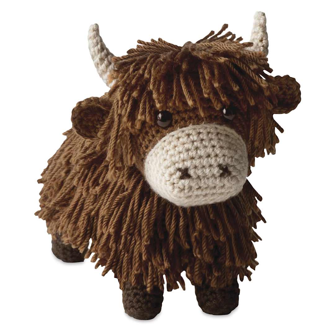 Open in modal - Leisure Arts Amigurumi Crochet Kit - Highland Cow finished example