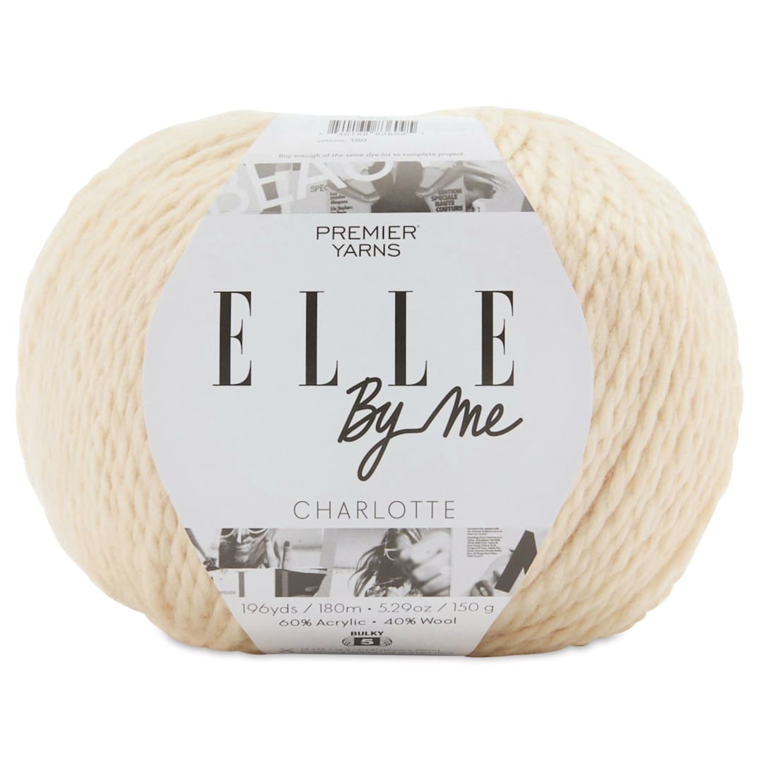 Open in modal - Premier Yarn Elle By Me Charlotte Solids Yarn - Vanilla, 196 yds