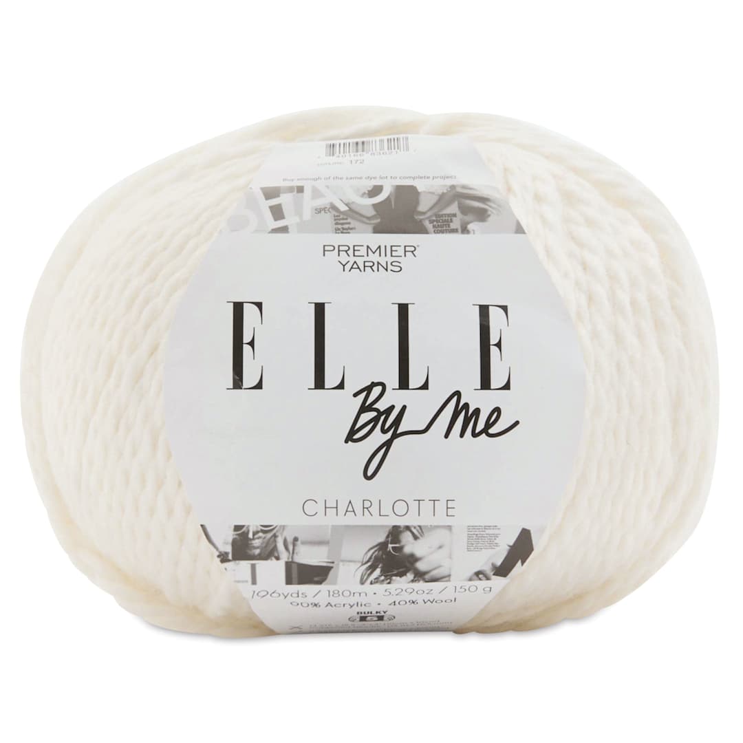 Open in modal - Premier Yarn Elle By Me Charlotte Solids Yarn - Salt, 196 yds