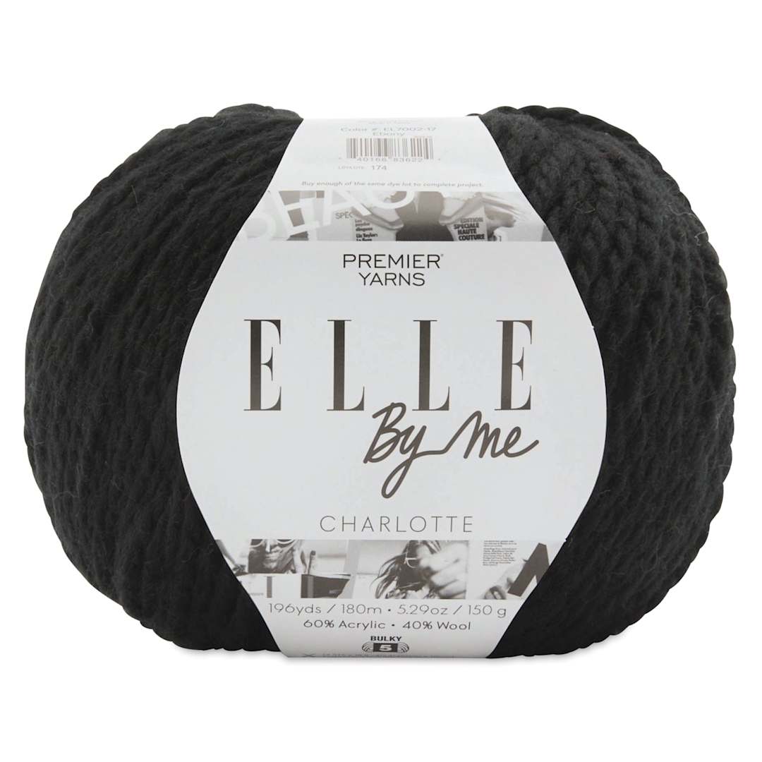 Open in modal - Premier Yarn Elle By Me Charlotte Solids Yarn - Ebony, 196 yds