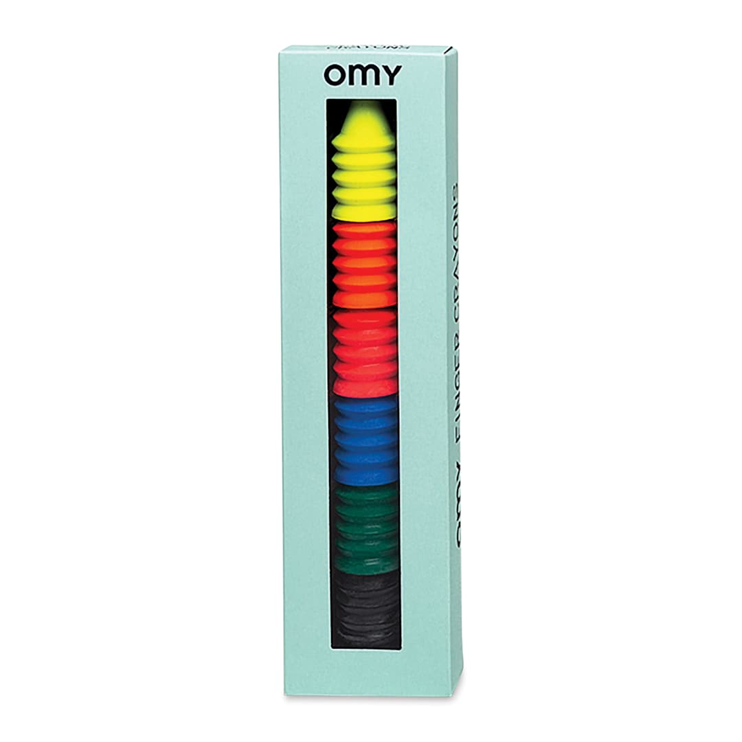 Open in modal - Omy Finger Crayons - Assorted Colors, Set of 6 front of packaging