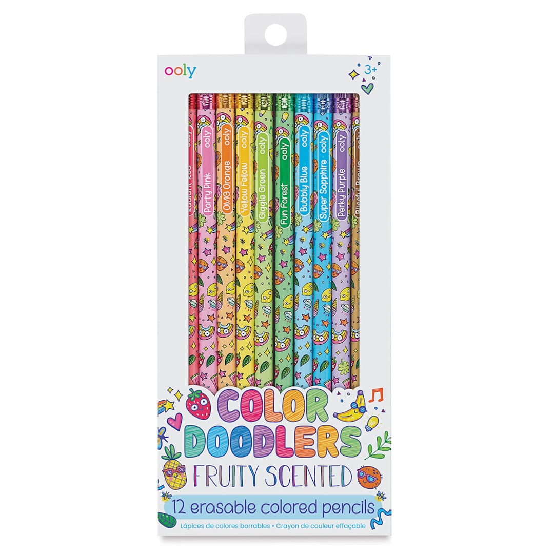 Open in modal - Ooly Color Doodlers Fruity Scented Erasable Colored Pencils, in packaging