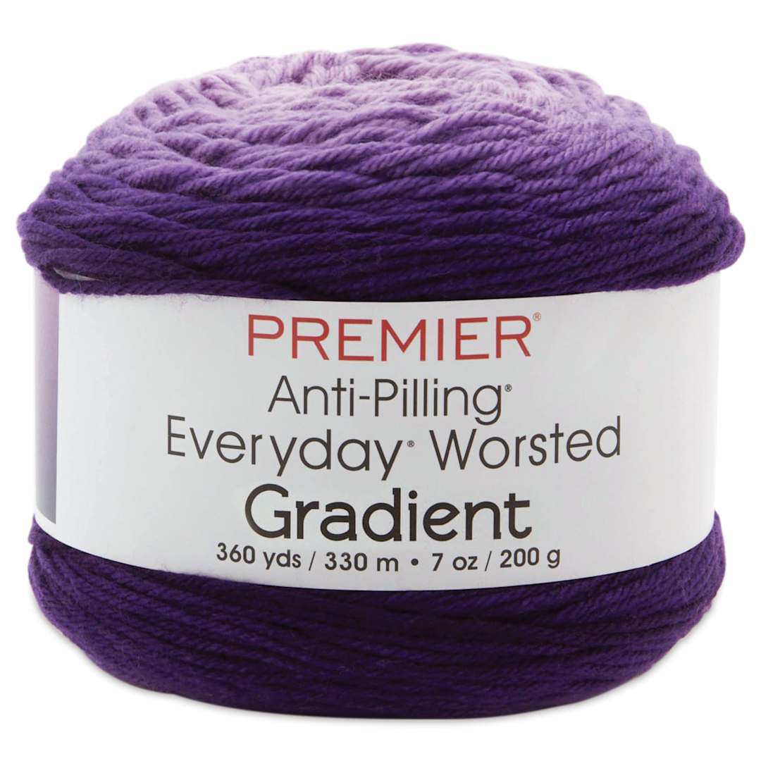 Open in modal - Premier Yarns Anti-Pilling Everyday Worsted Gradient Yarn - Purple Tones, 360 yds