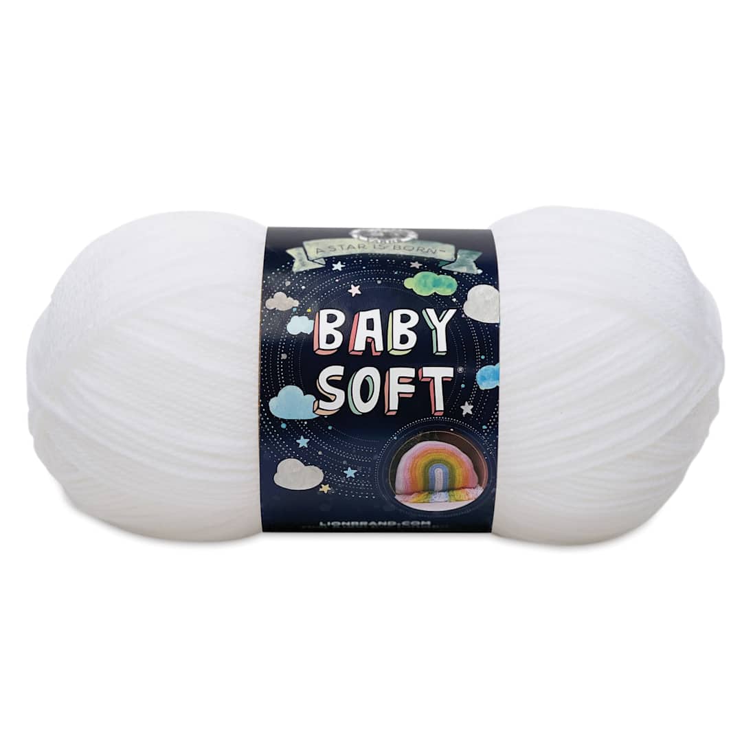 Open in modal - Lion Brand Baby Soft Yarn - White