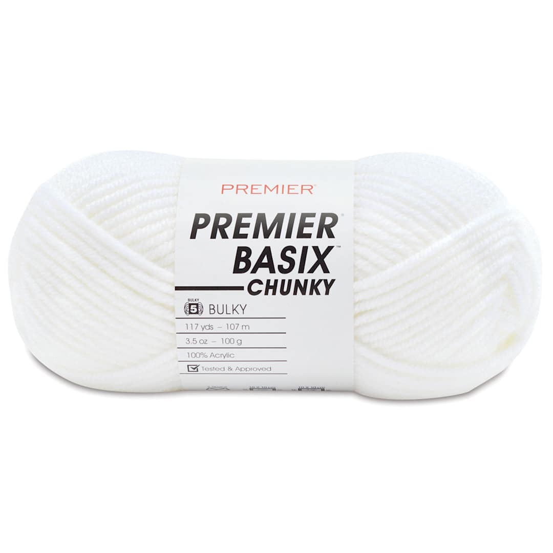 Open in modal - Premier Yarn Basix Chunky Yarn - White