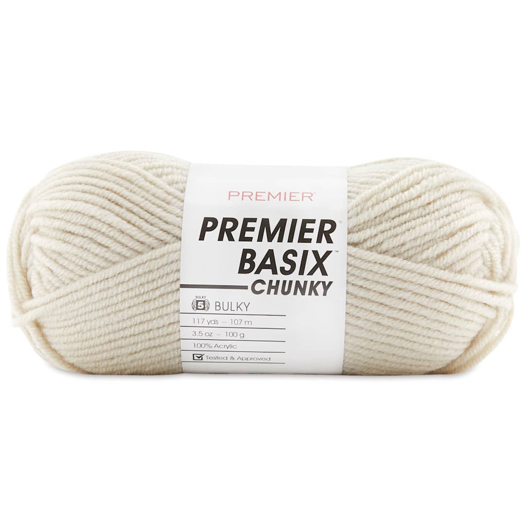 Open in modal - Premier Yarn Basix Chunky Yarn - Antique White